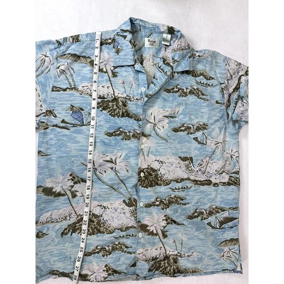 Vintage Silk Hawaiian Shirt 100% Silk Button Down - Size XL - Picture 6 of 9